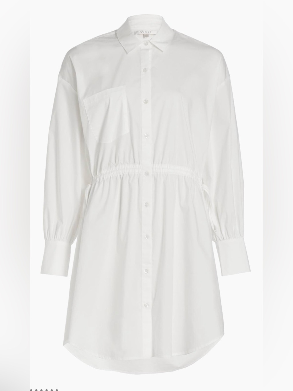 Wayf Ivory, Button-Front Shirt Dress, Medium